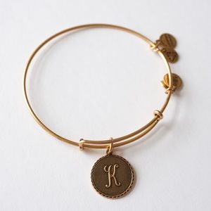 Alex and Ani K Initial Charm Bangle Bracelet, gold